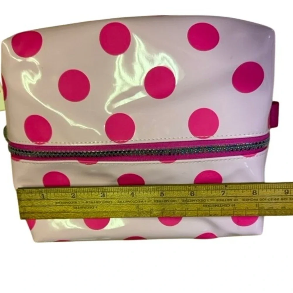 Victoria's Secret PINK Polka Dot Makeup Bag Pink Holographic Logo NWT